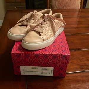 Tory Burch Marion Quilt Ted Lace up Nappa leather sneaker